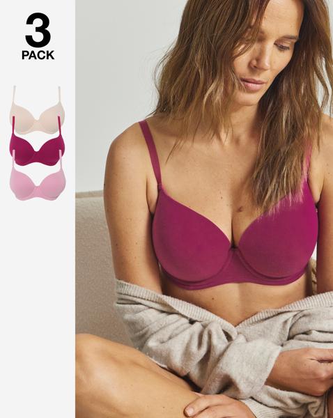 3 Pack Cotton T-Shirt Bras