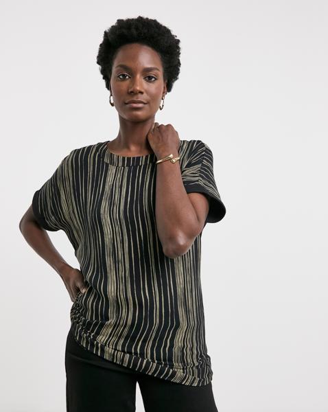Woven Front Longline Top