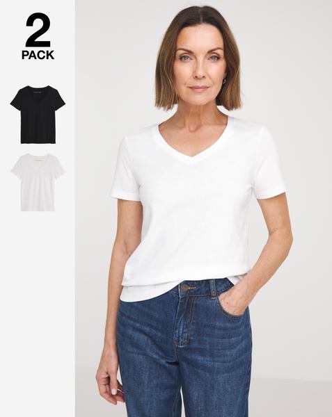 2 Pack V Neck Short Sleeve T-Shirt