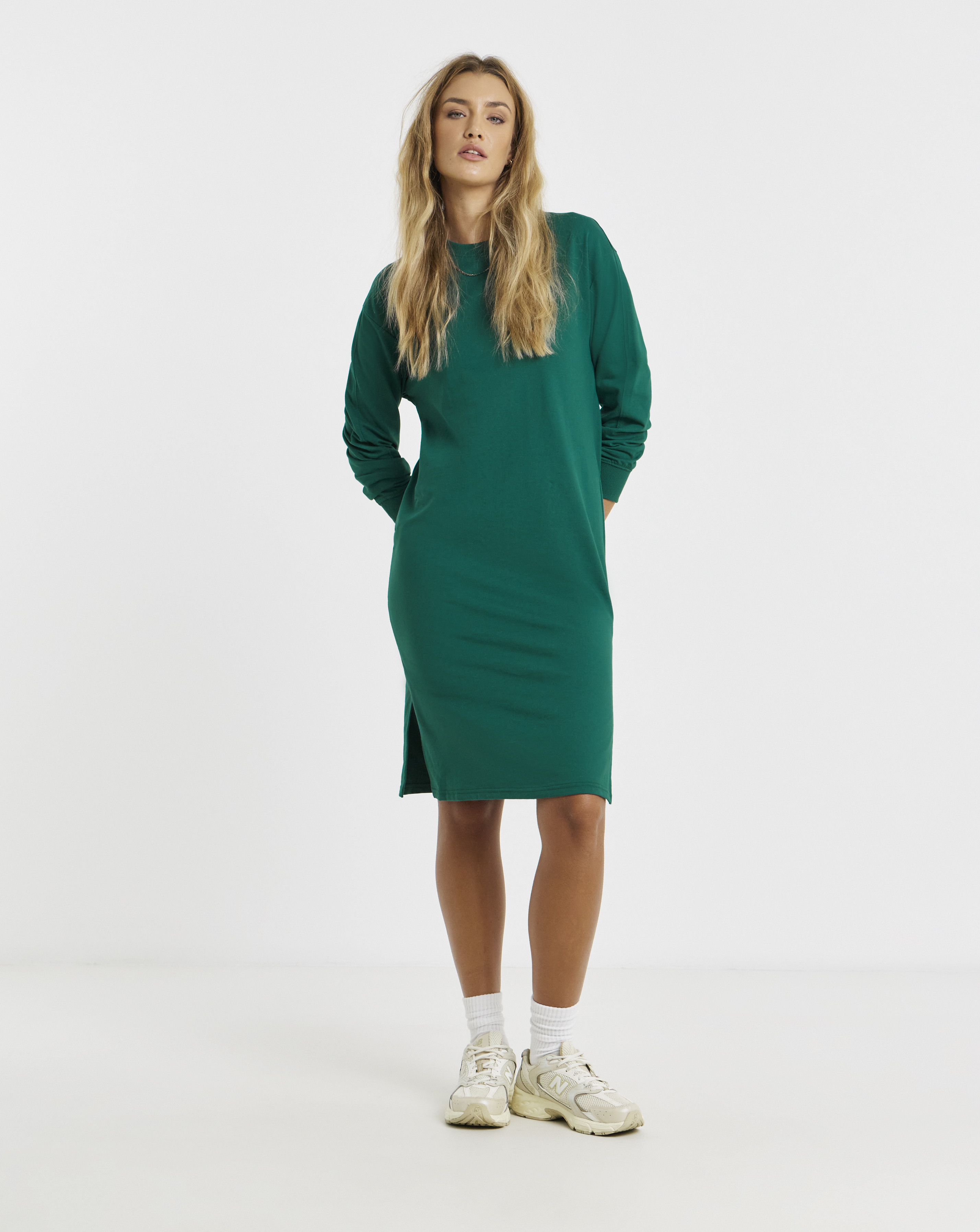 Simply Be - Women's Green Midi Sweatshirt Dress - Size 10 - Green - 50% Cotton 50% Recycled Polyester