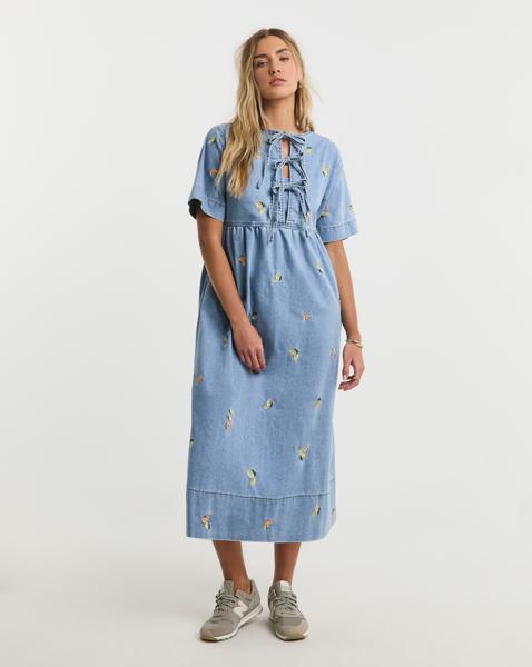 Simply Be Embroidered Tie Front Dress