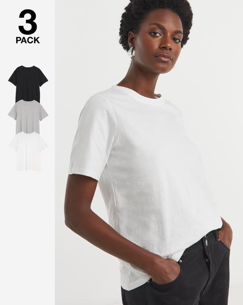 3 Pack Crew Neck Short Sleeve T-Shirt