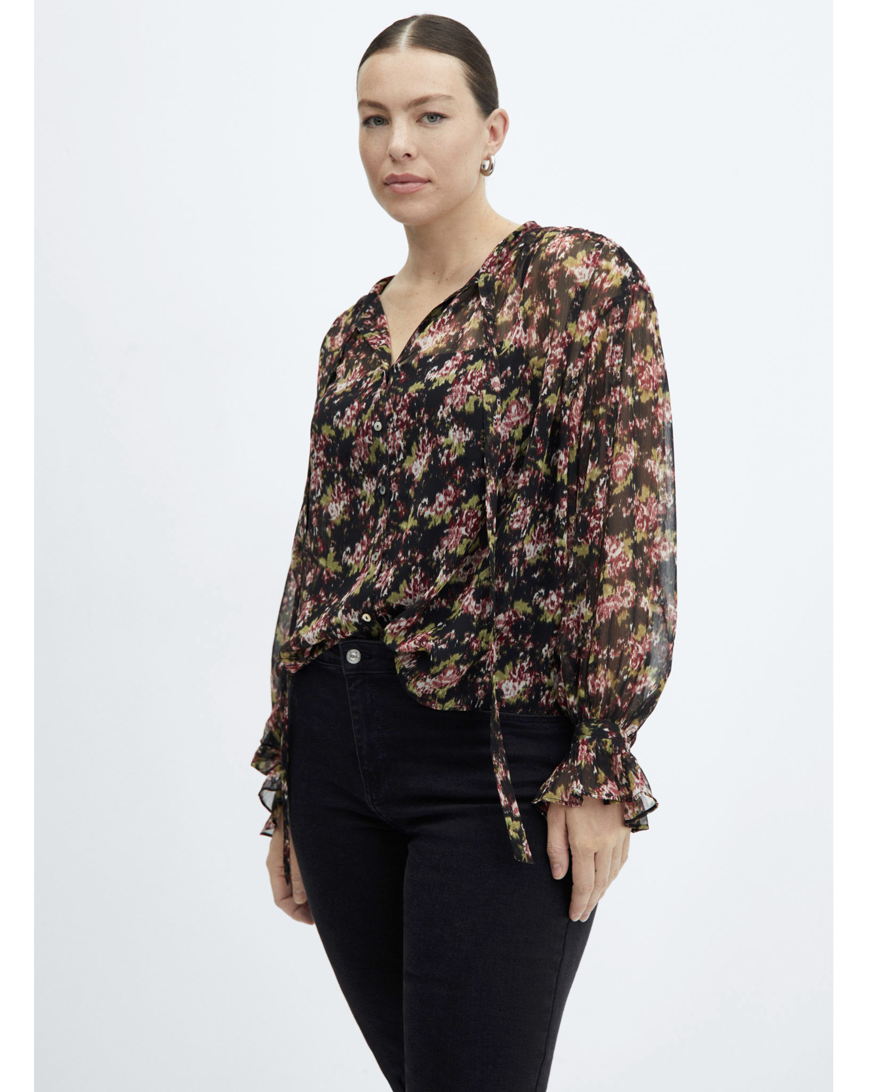 Mango Semi- Transparent Flowy Blouse