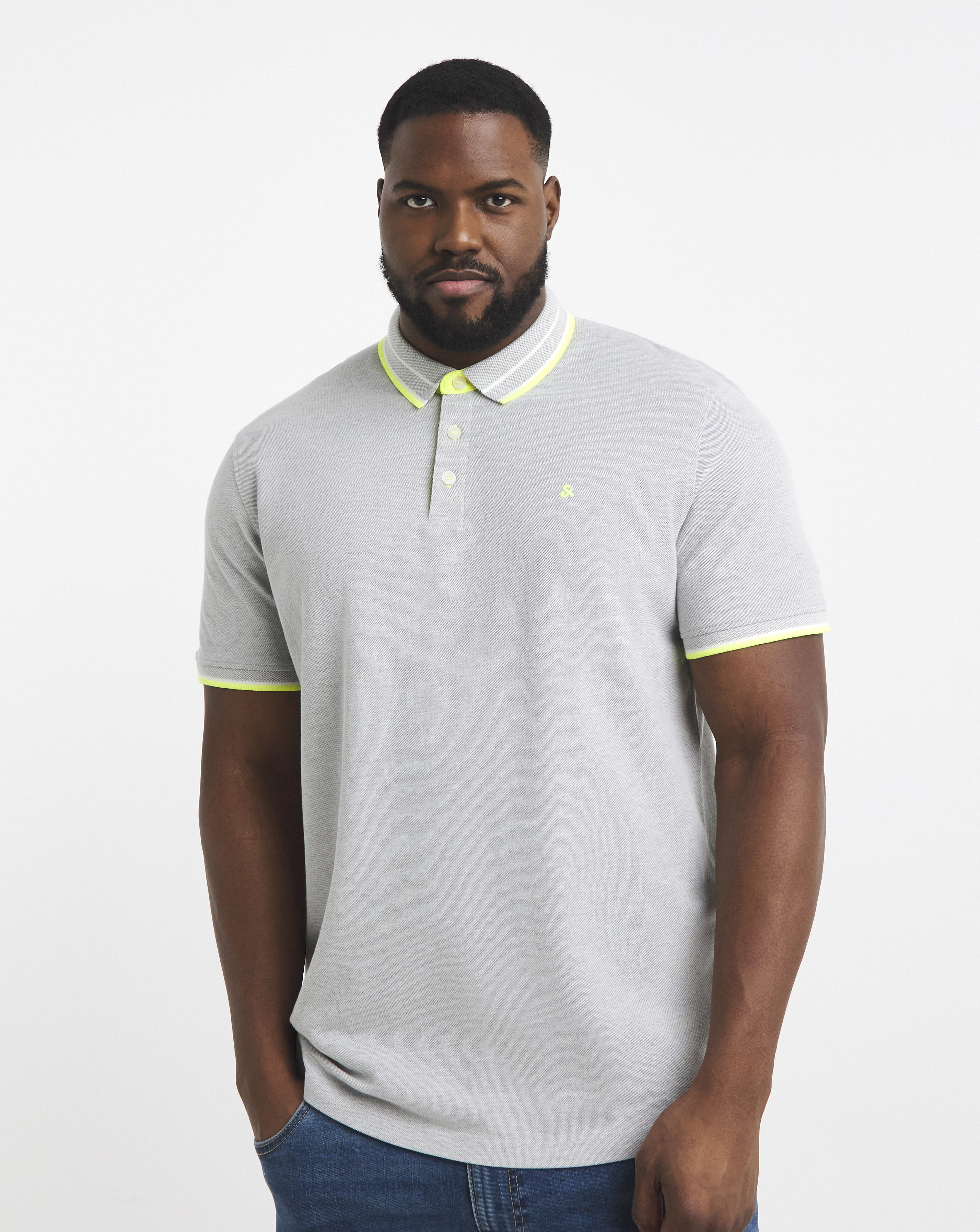 Jack & Jones Grey Premium Paulos Polo - M(44)