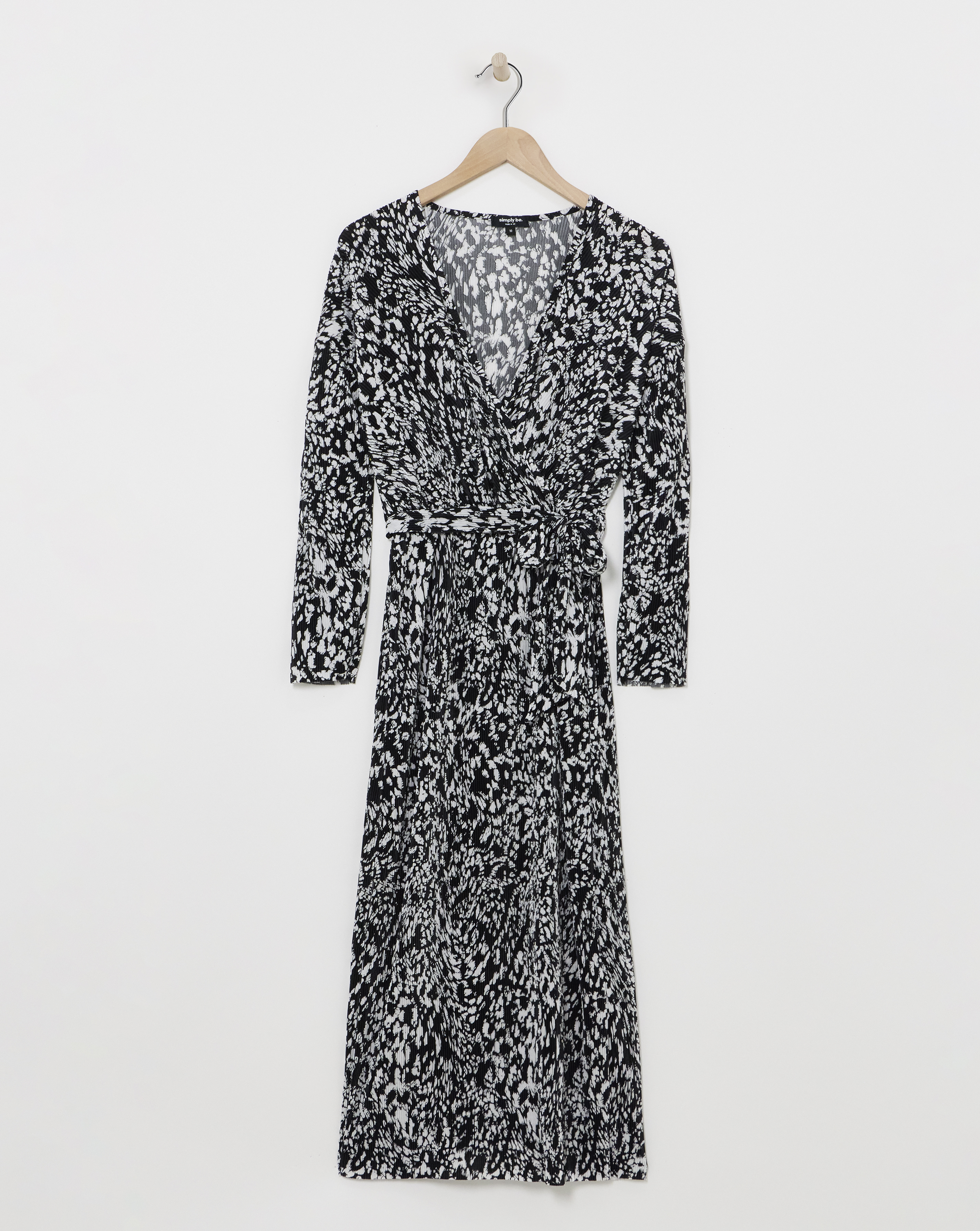 Plisse Wrap Front Midi Dress