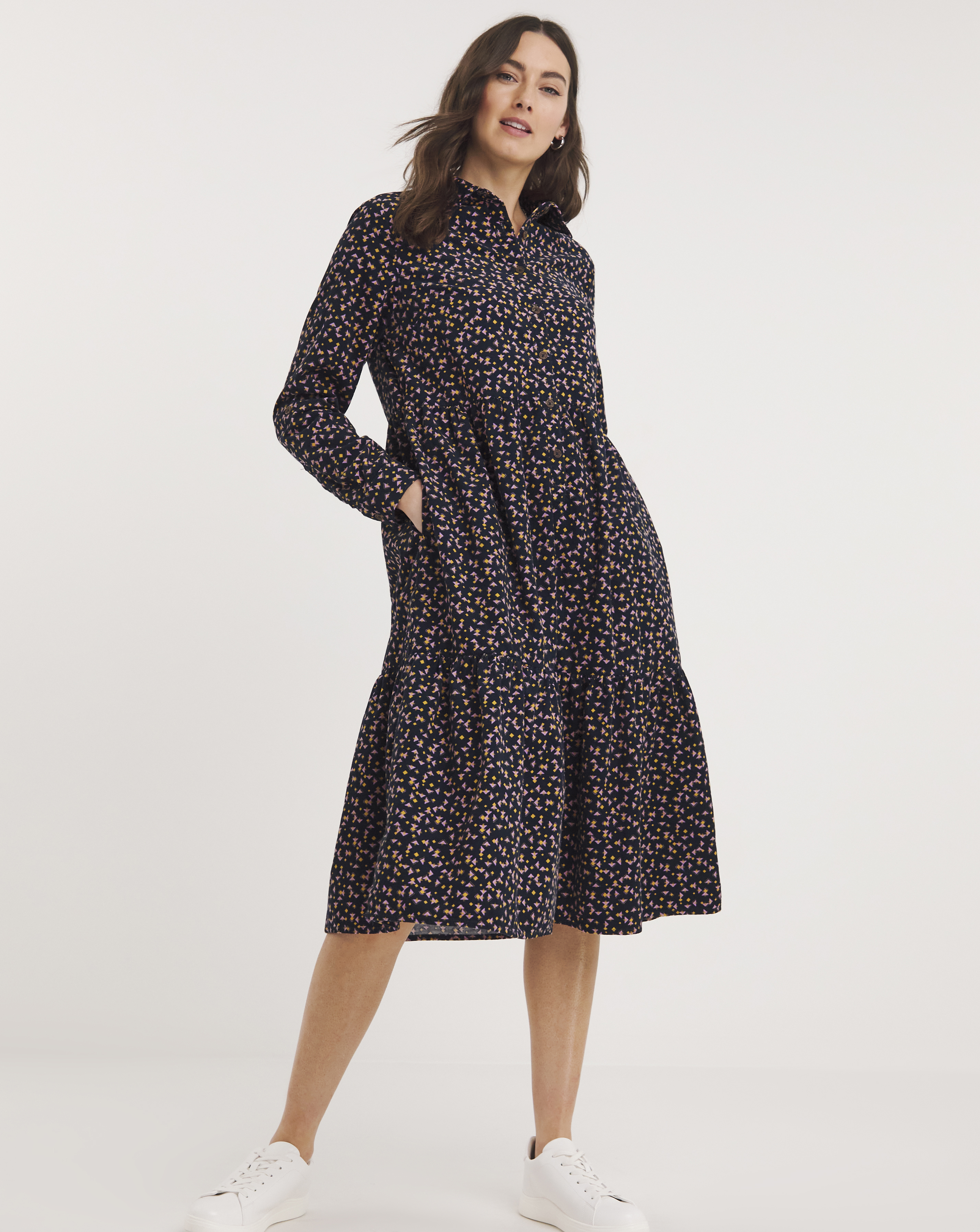 Julipa Printed Cord Shirt Dress