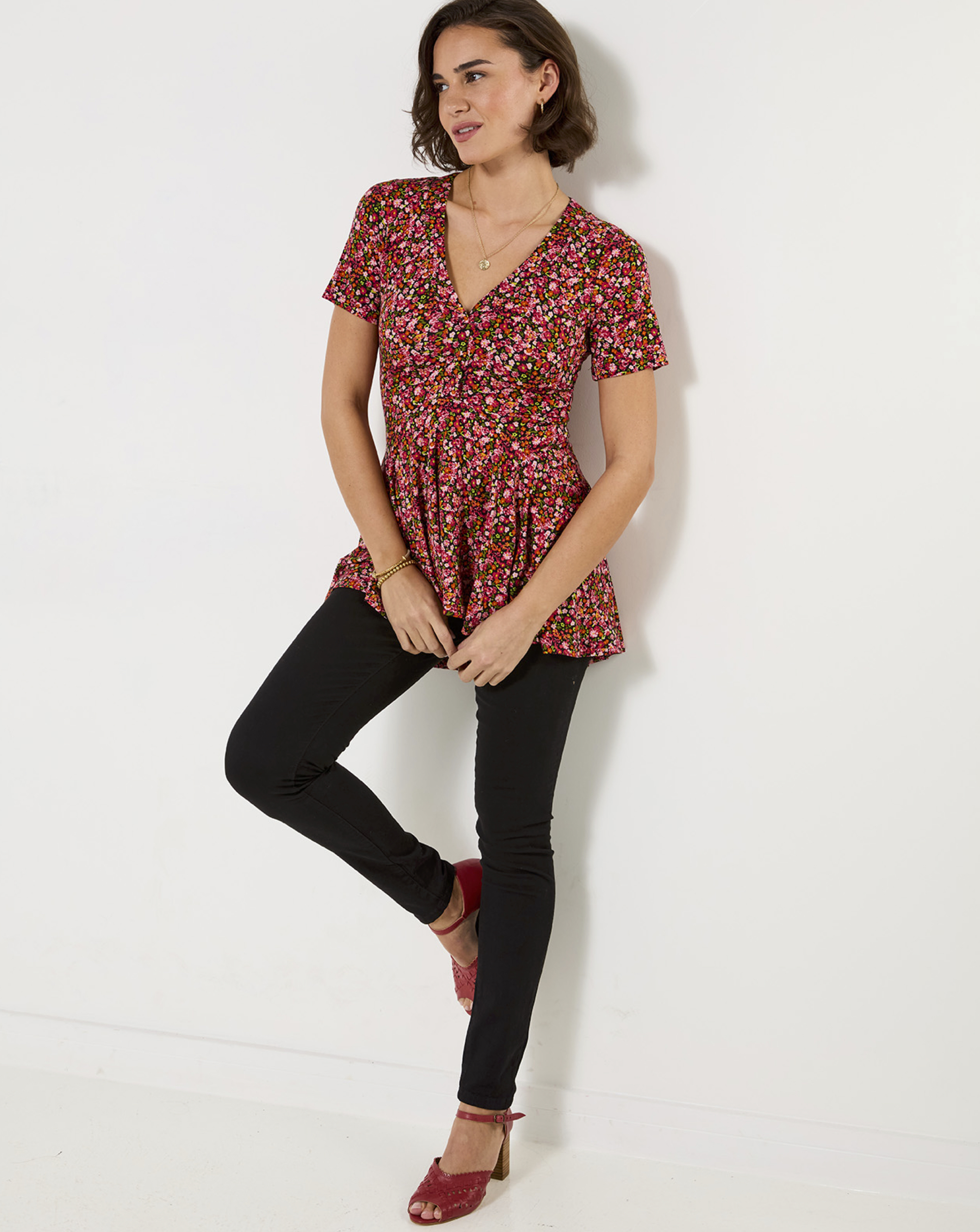 JB Diana Ditsy Jersey Tunic Top