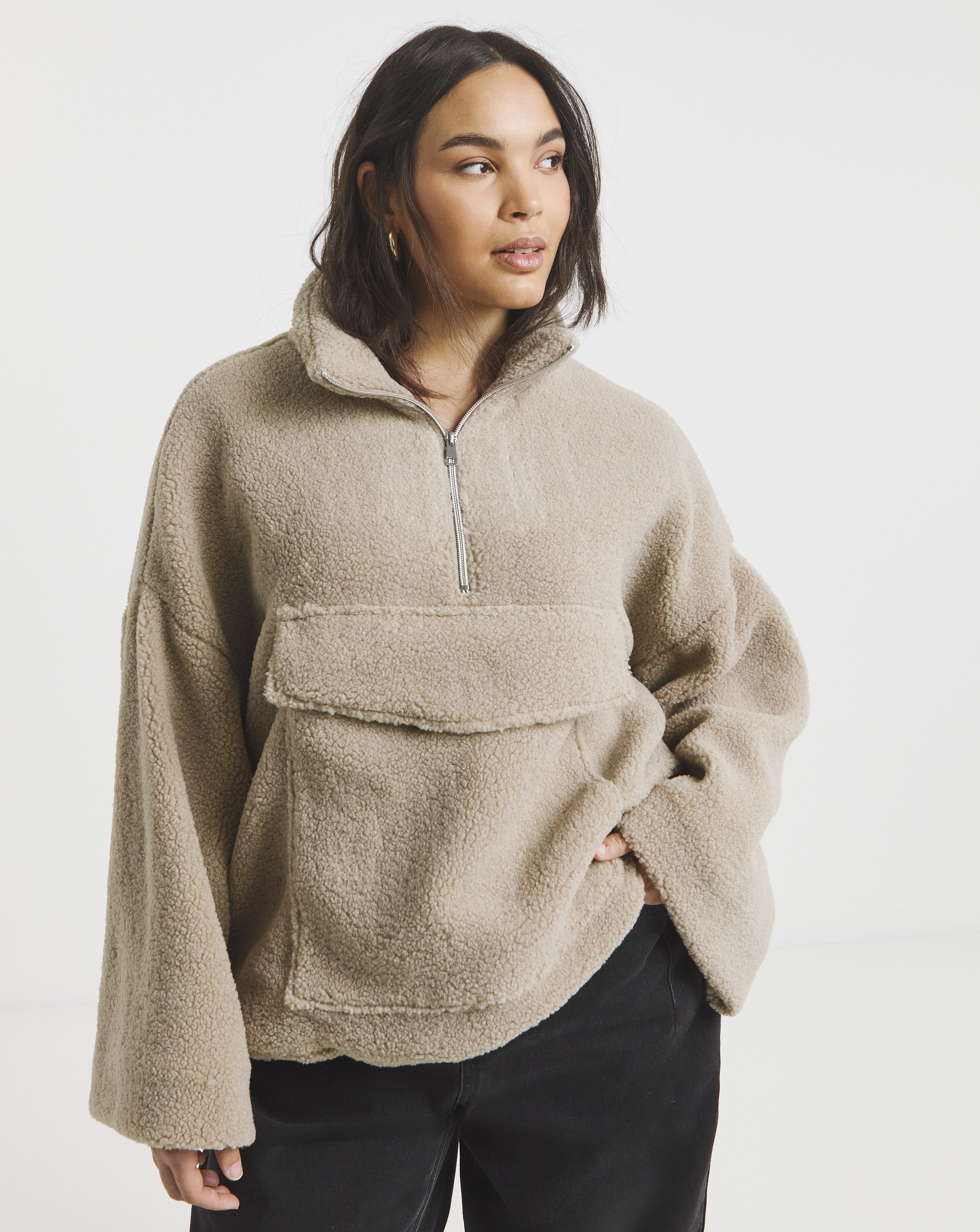 Native Youth Women's Brown Borg Bell Sleeve Fleece 6XL