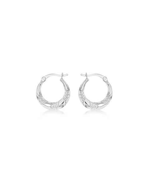 Sterling Silver Rope Hoop Earrings