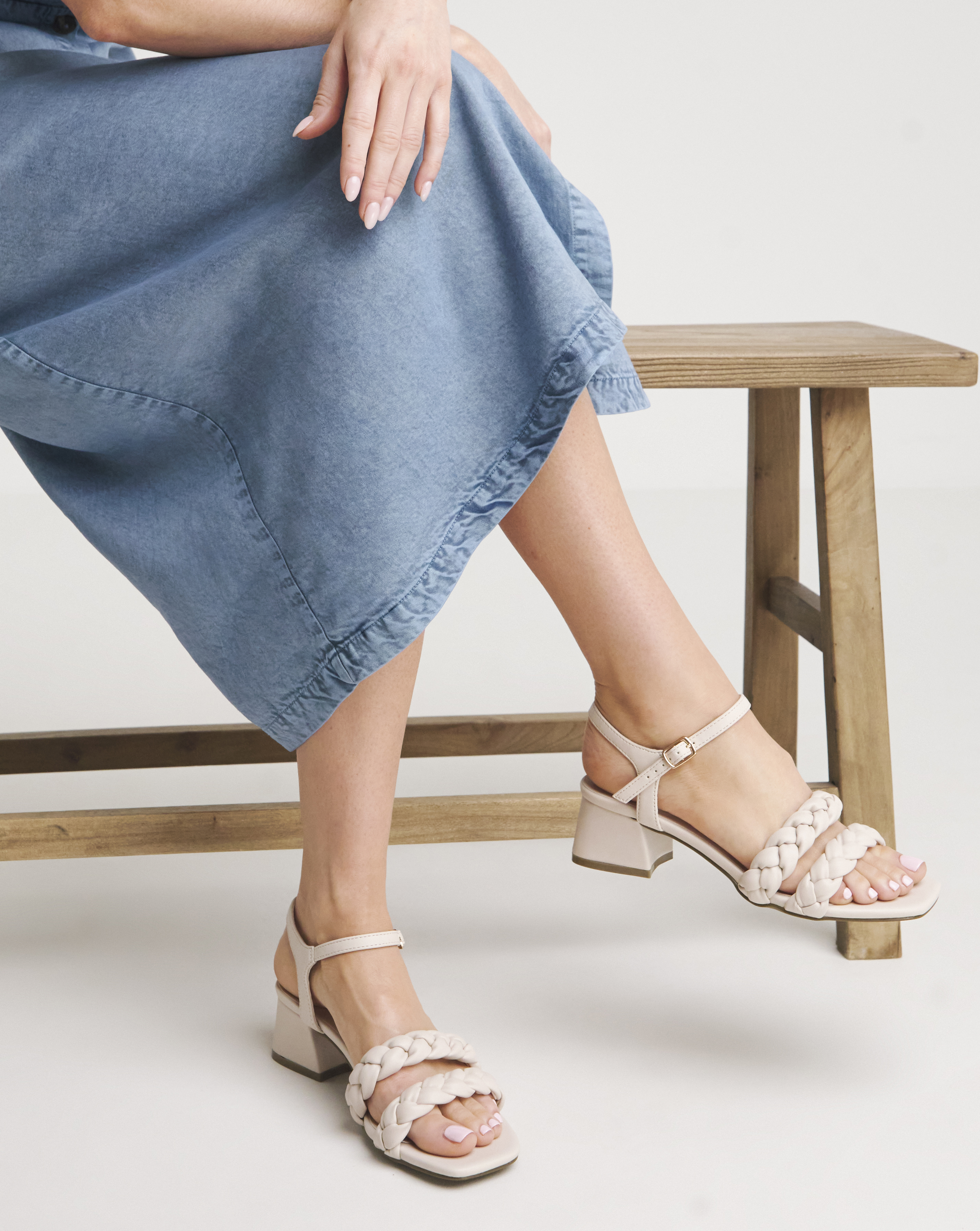 Twin Strap Block Heel Sandals EEE Fit