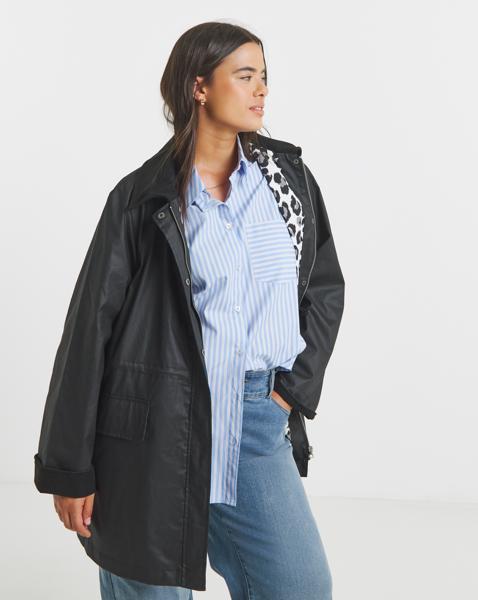 Black Wax Cord Collar Jacket