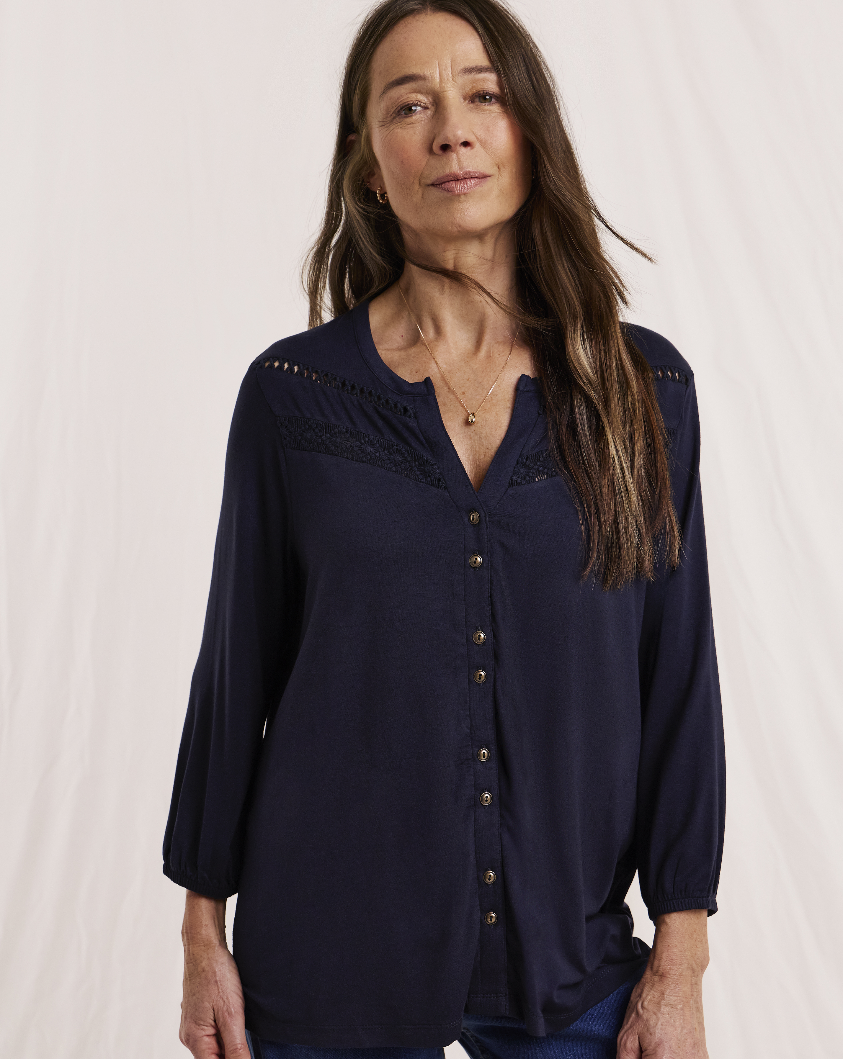 Julipa Lace Trim Jersey Blouse