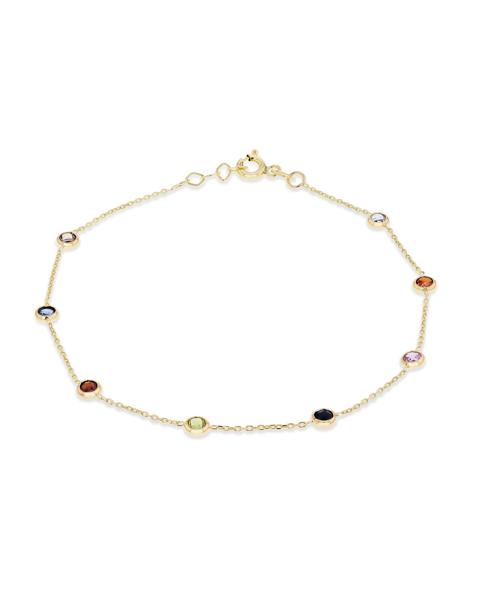 9ct Yellow Gold Multi Round CZ Bracelet