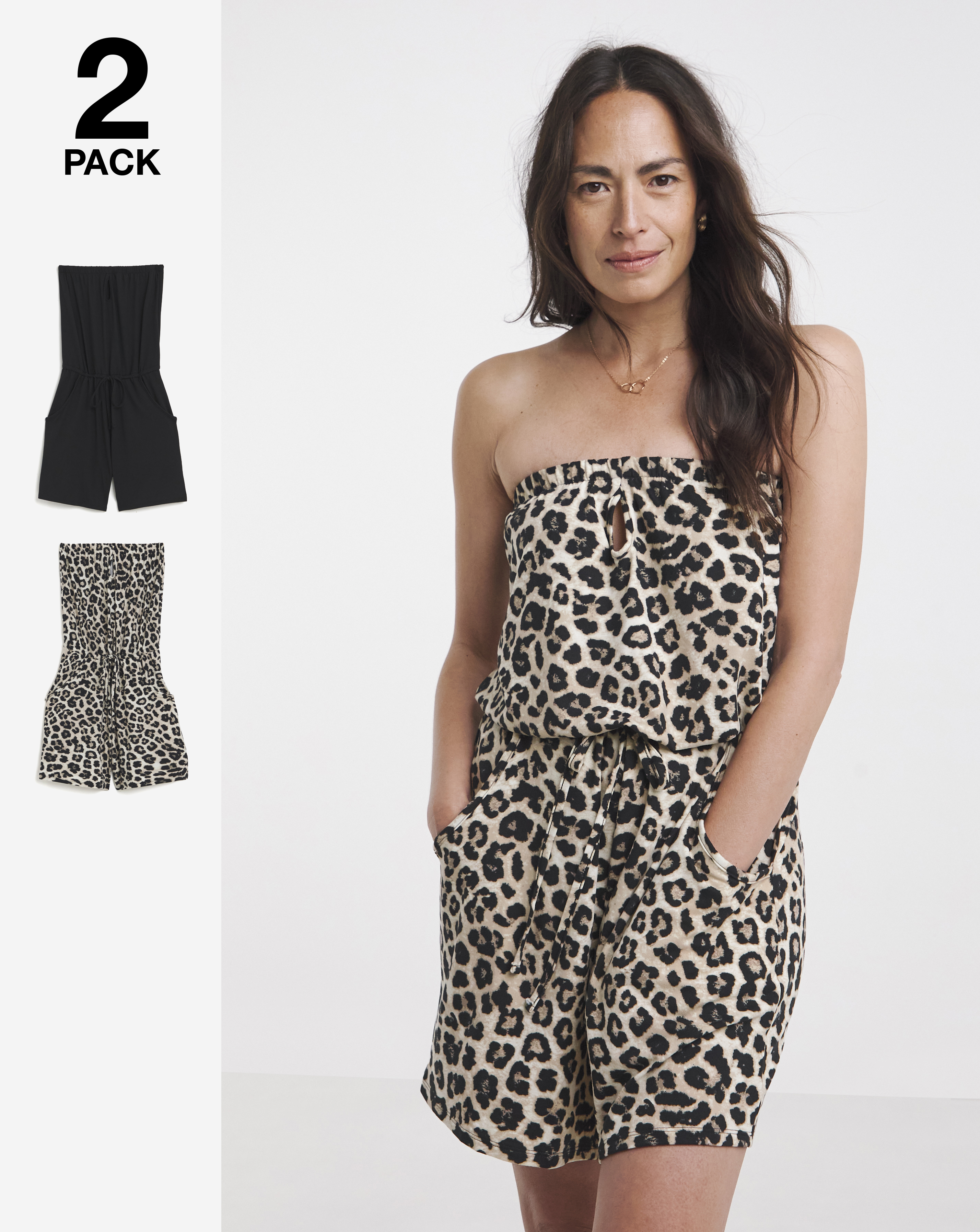 2 Pack Bandeau Playsuits