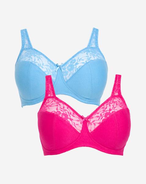 2 Pack Lace Non Wired Full Cup Bras