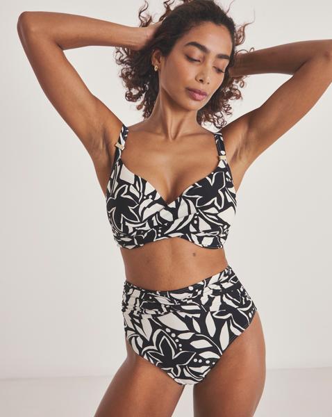 Twist Front High Waist Bikini Bottoms