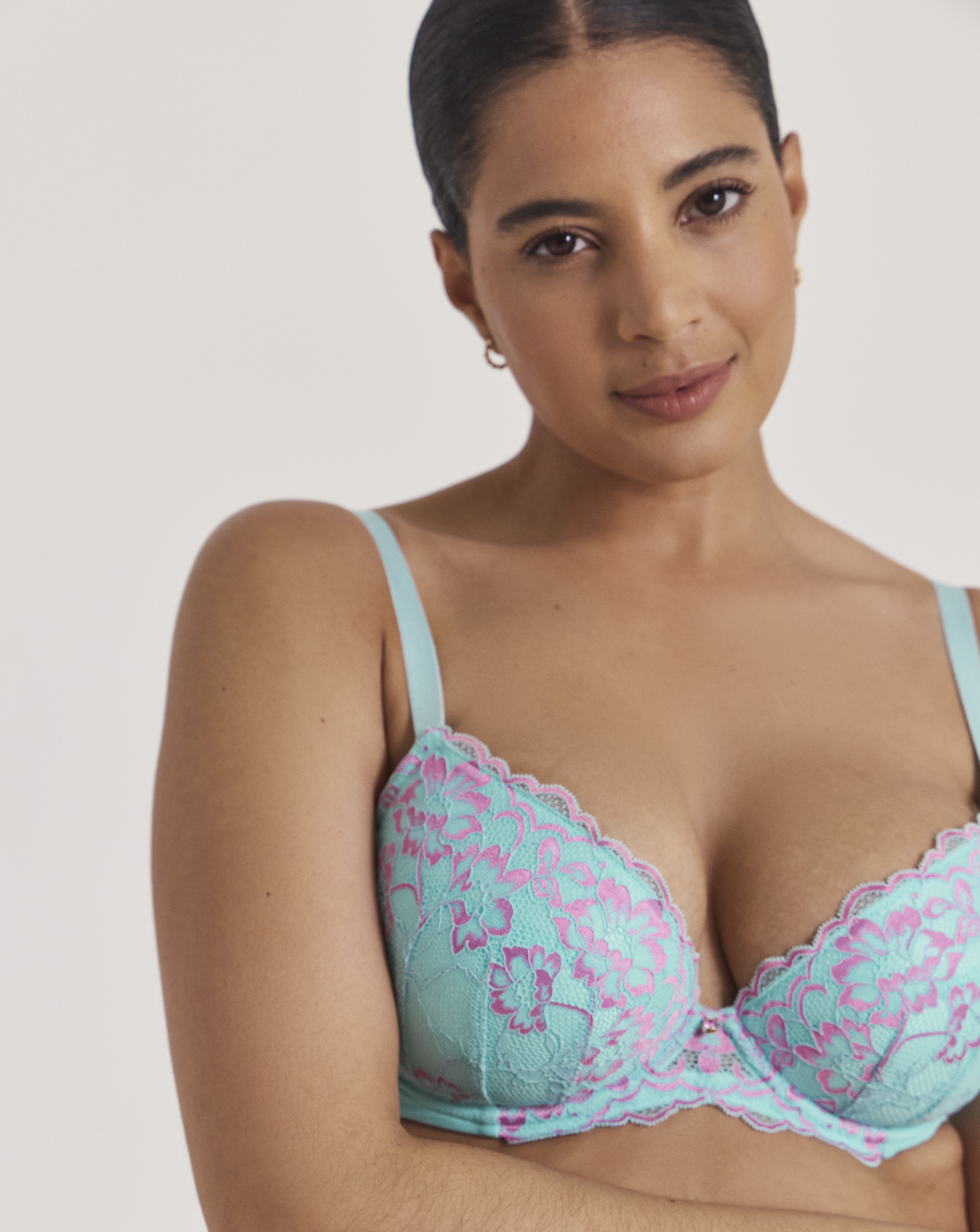 Ann Summers Sexy Lace Plunge Bra AquaPk