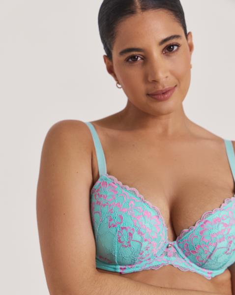 Ann Summers Sexy Lace Plunge Bra AquaPk