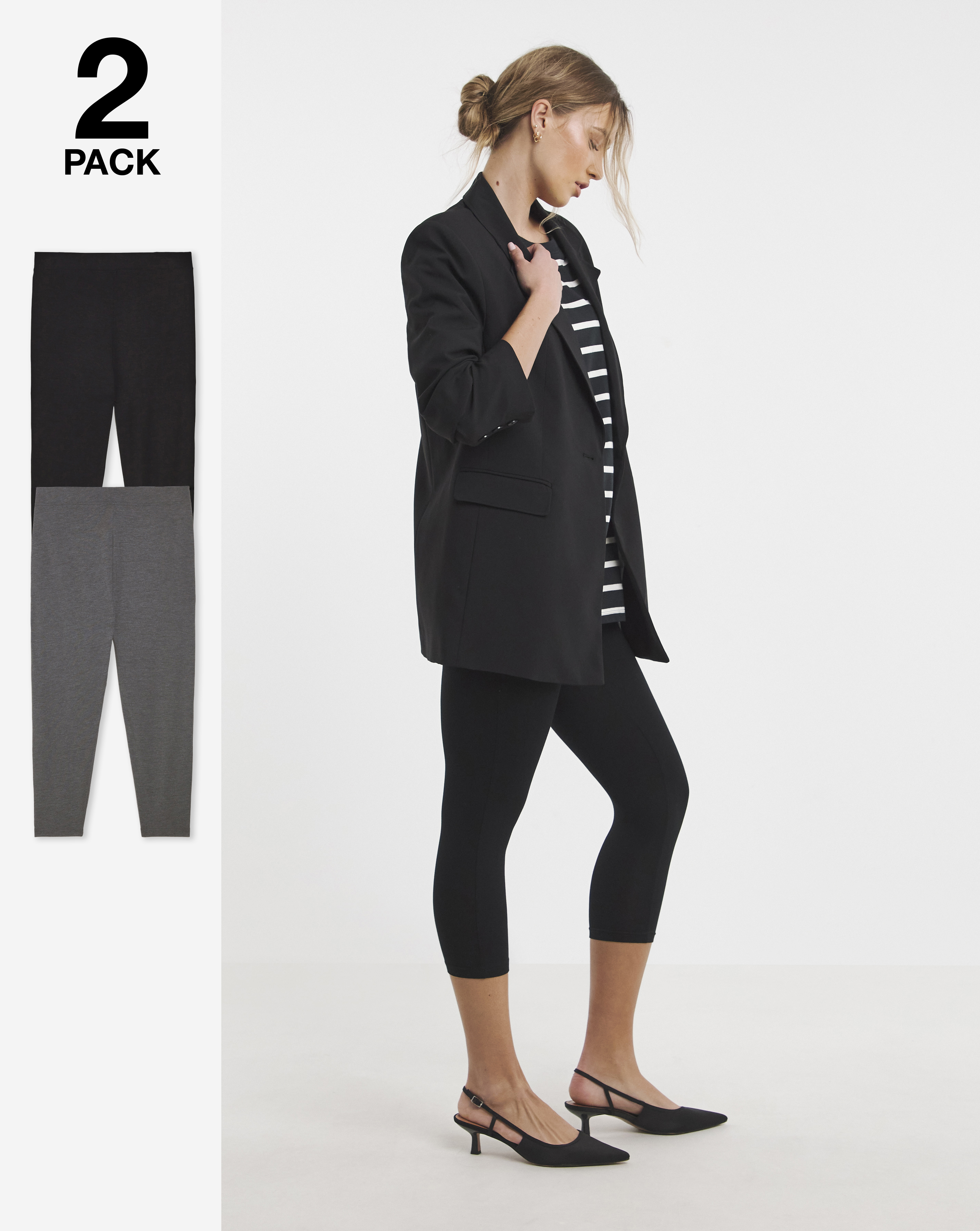 2 Pack Cropped Jersey Leggings