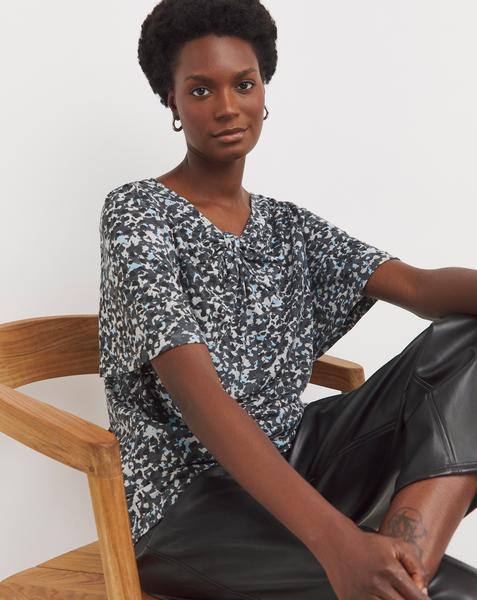 Twist Detail Angel Sleeve Top