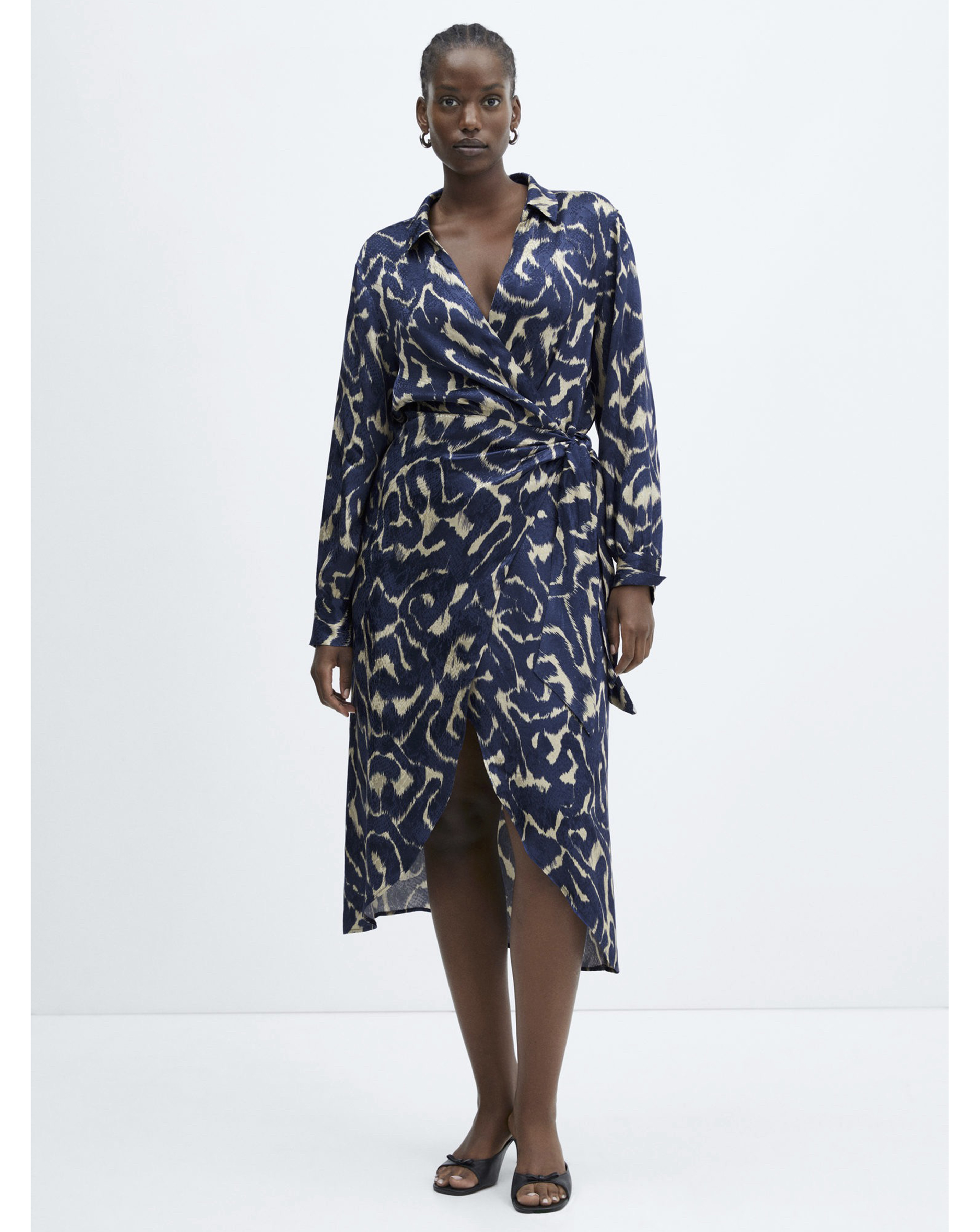 Mango Blue Printed Dress