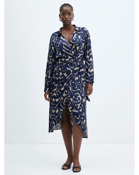 Mango Blue Printed Dress