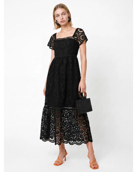 New In - Lovedrobe Floral Lace Midaxi Dress