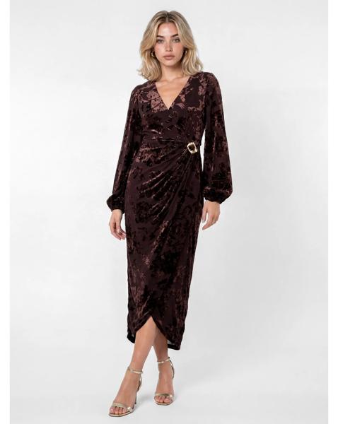Lovedrobe Velvet Faux Wrap Midaxi Dress