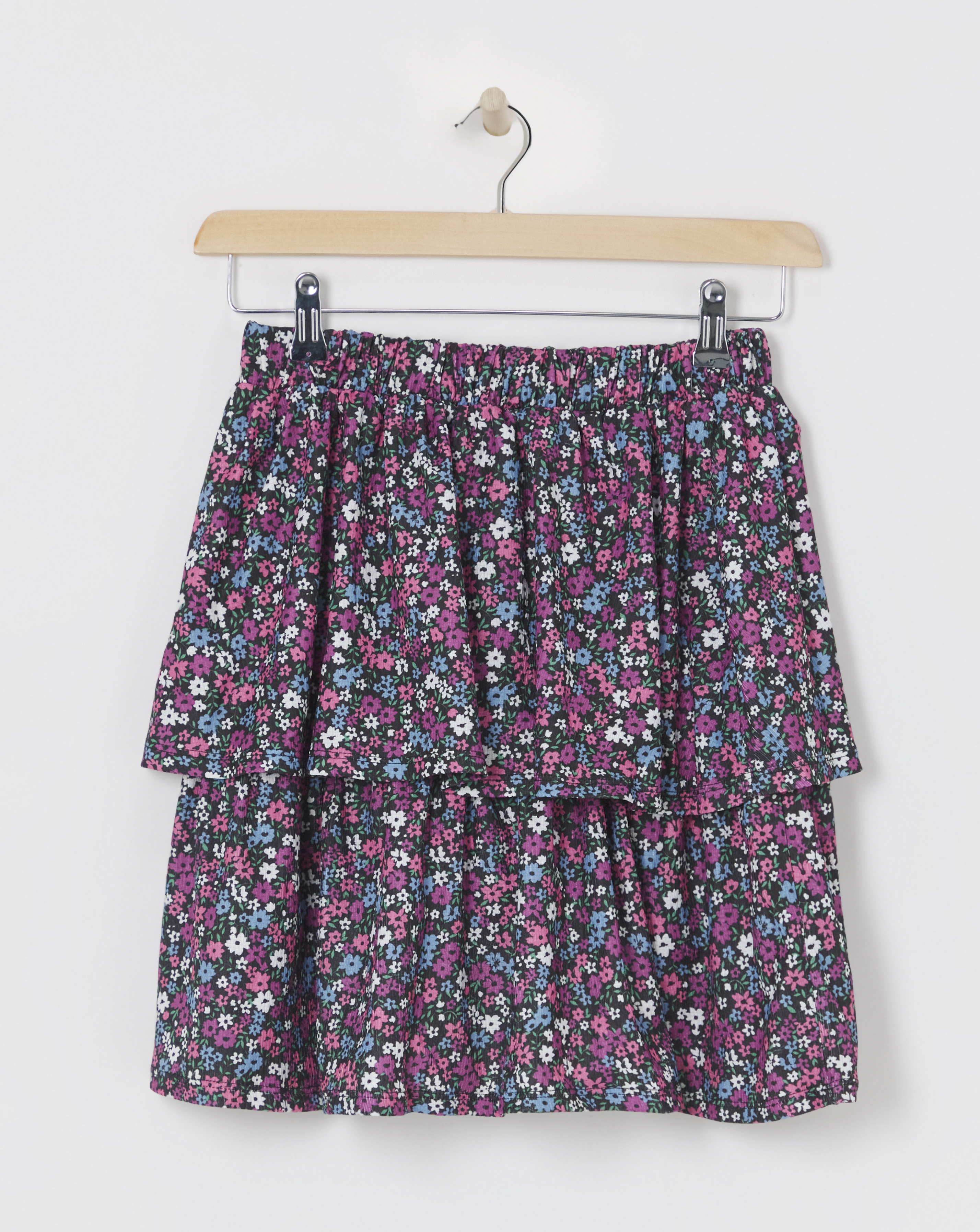 Textured Jersey Tiered Skirt
