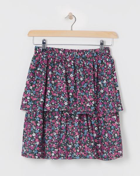 Textured Jersey Tiered Skirt
