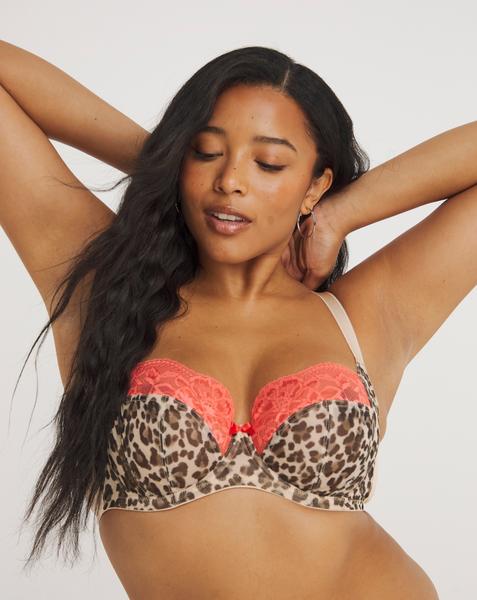 Panache Nina Balcony Bra Leop/Coral