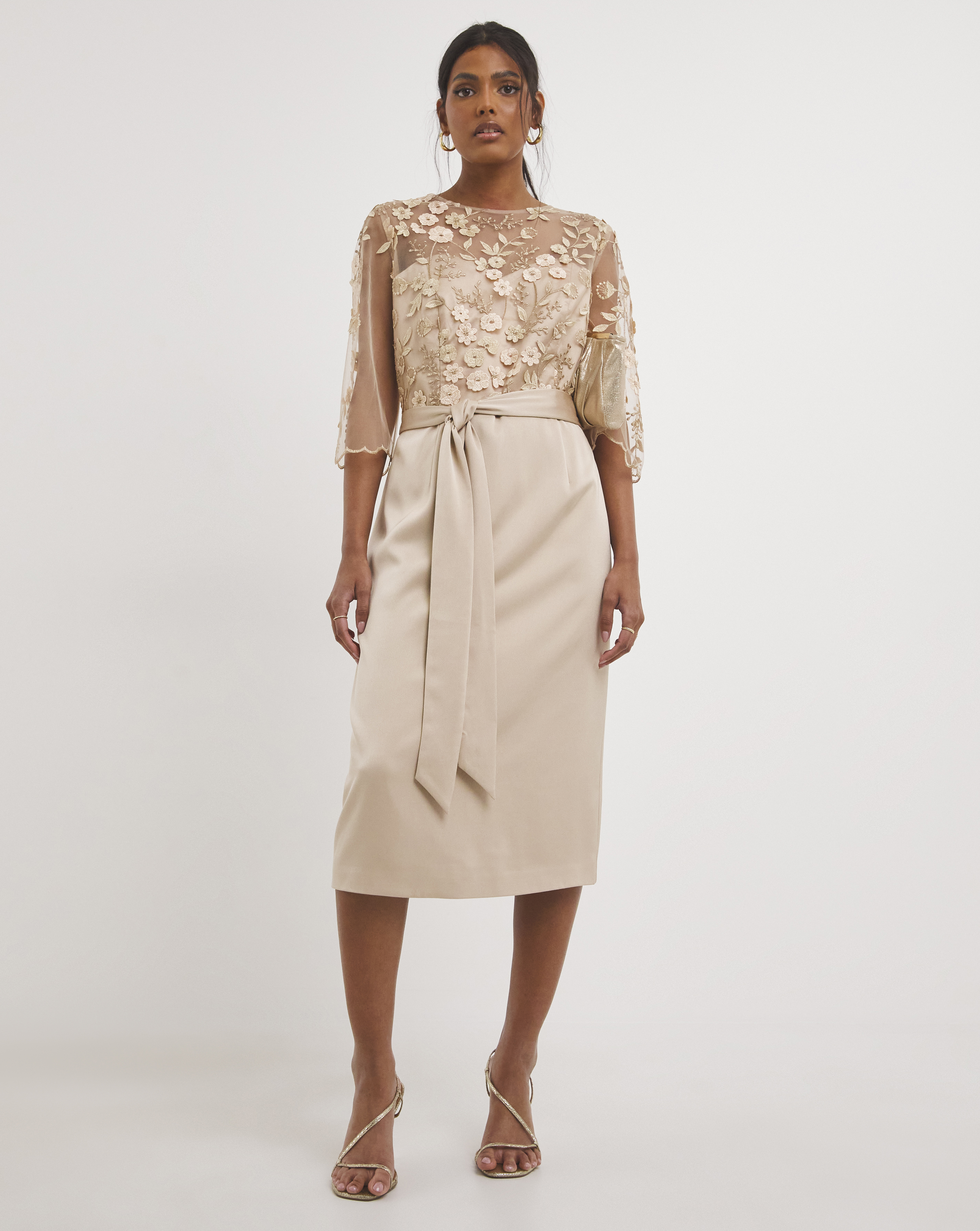 Joanna Hope Mesh Contrast Top Dress