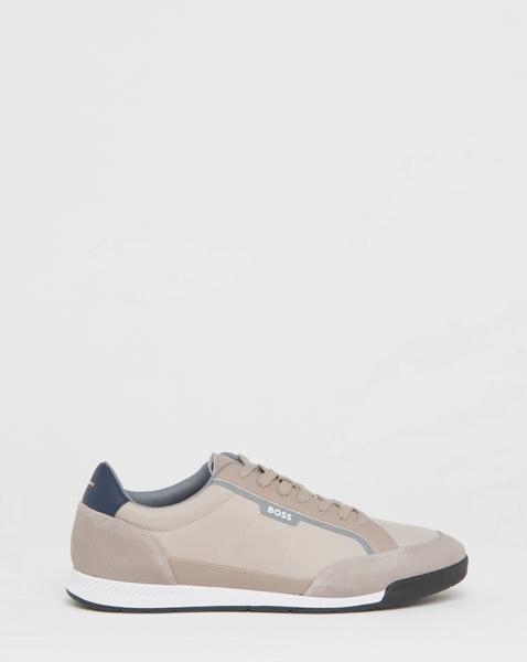 BOSS Nitan Suede Detail Trainer - Beige