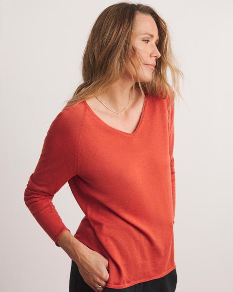 ANTHOLOGY V NECK FINE GAUGE JUMPER