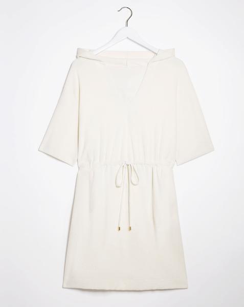 Cream Cotton Towelling Poncho - Cream
