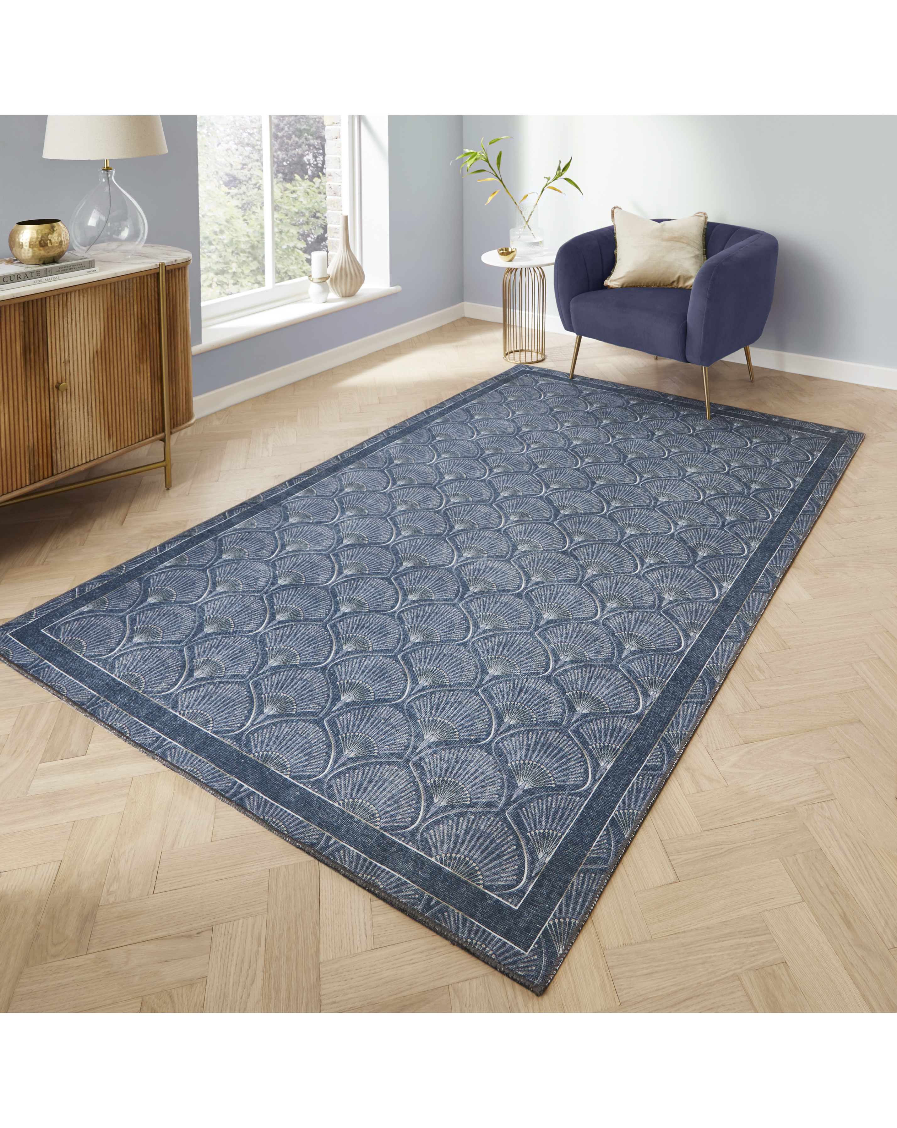 Catherine Lansfield Peacock Washable Rug