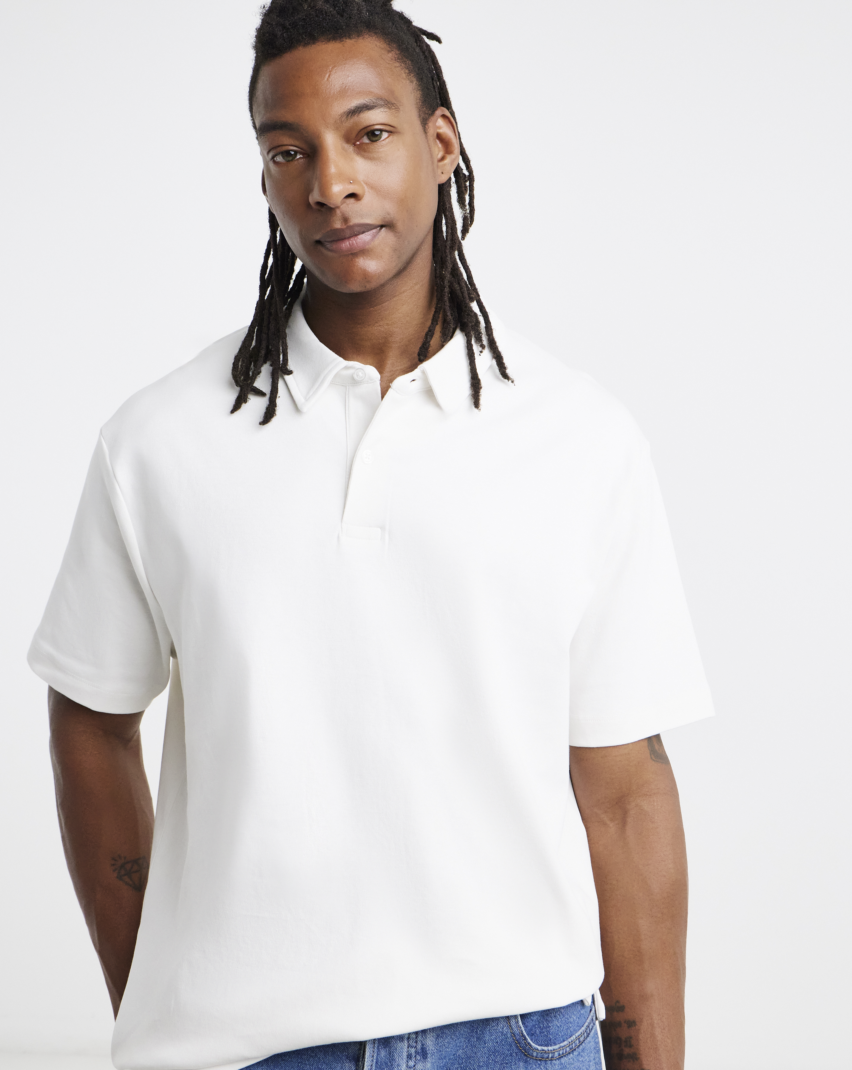 Interlock Polo Reg- White