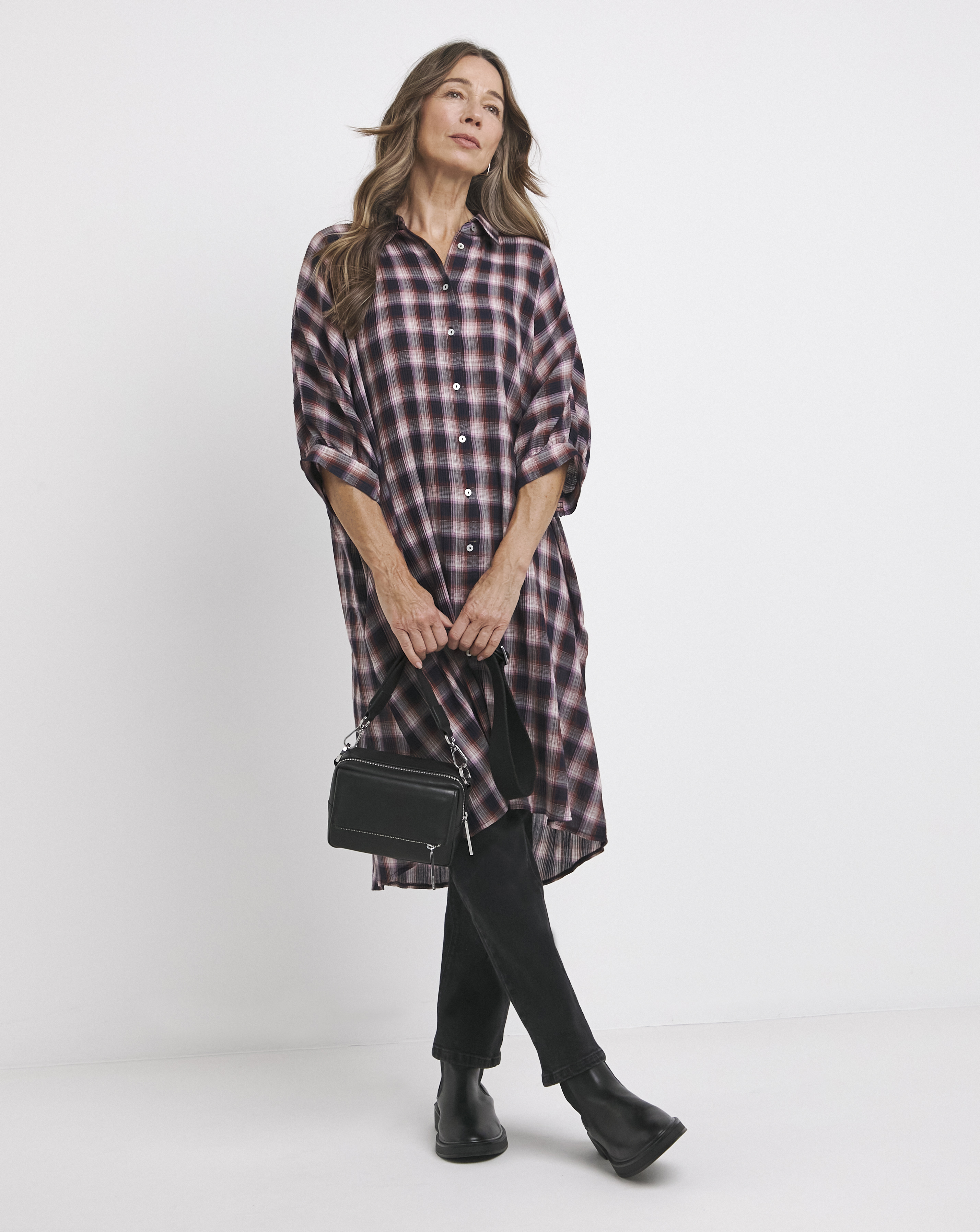 Crinkle Shirt Dress