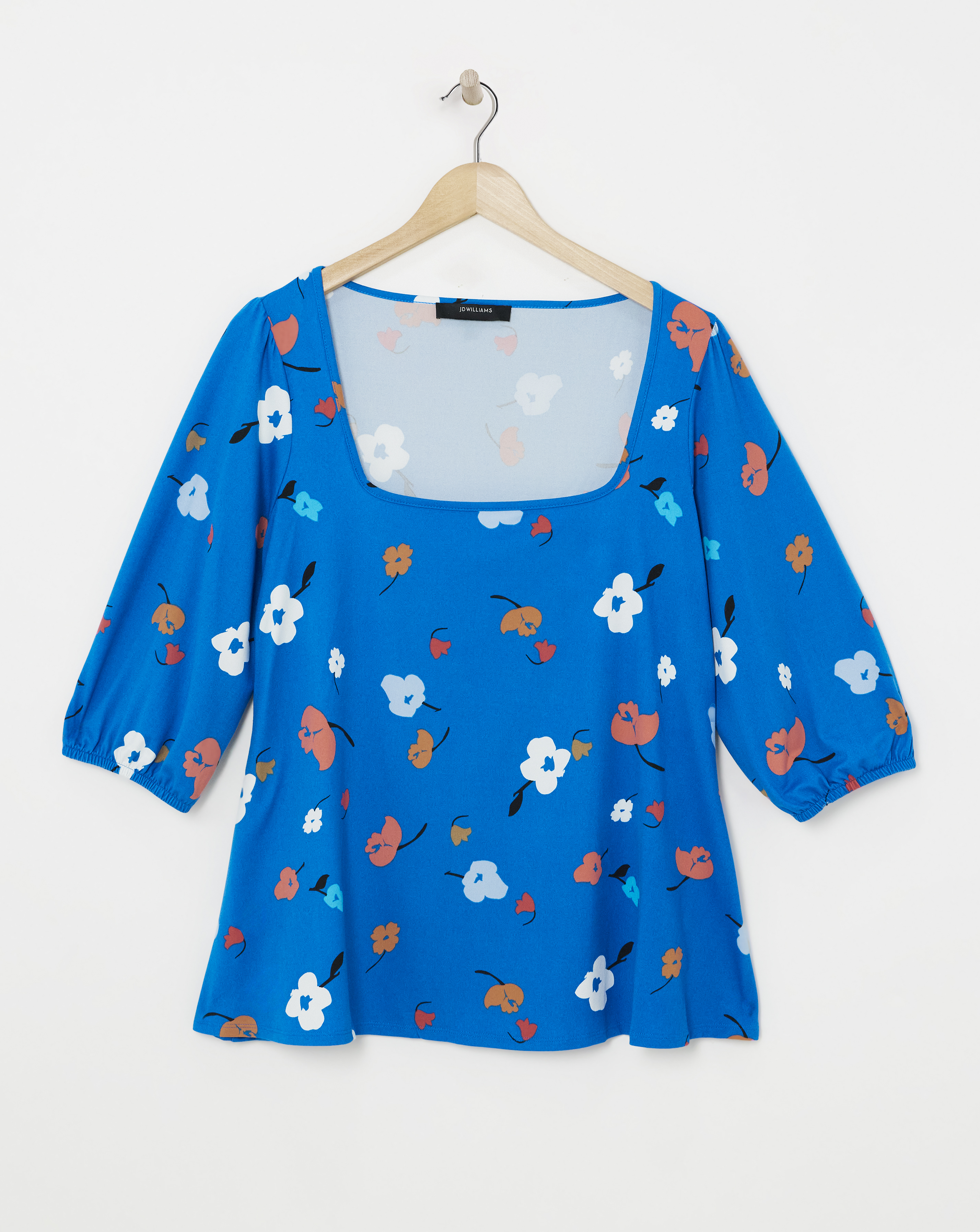 Square Neck Volume Sleeve Top