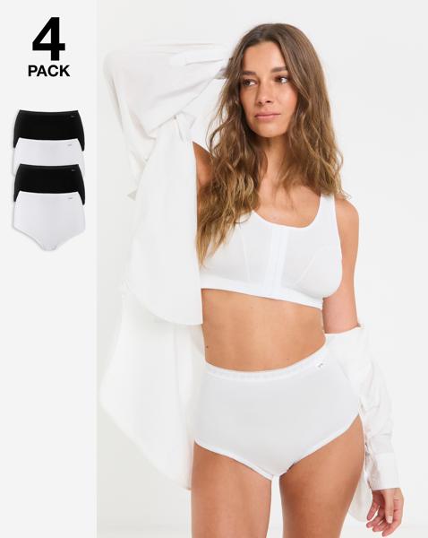 Slimma 4 Pack Full Knickers Black/White