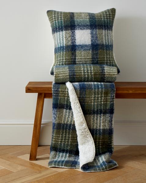 Checked Throw with Fleece Reverse