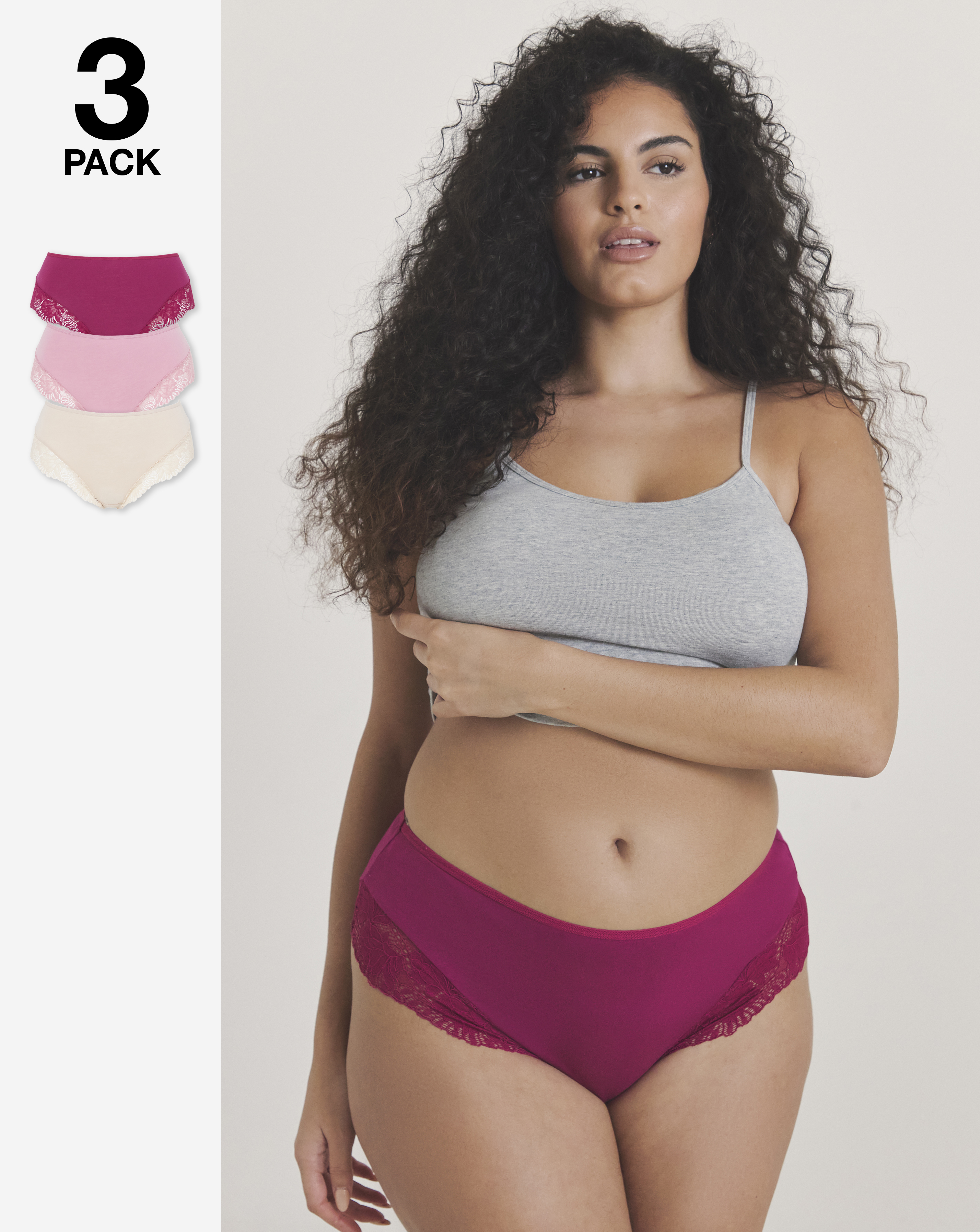 3 Pack Midi Brazilian Knickers