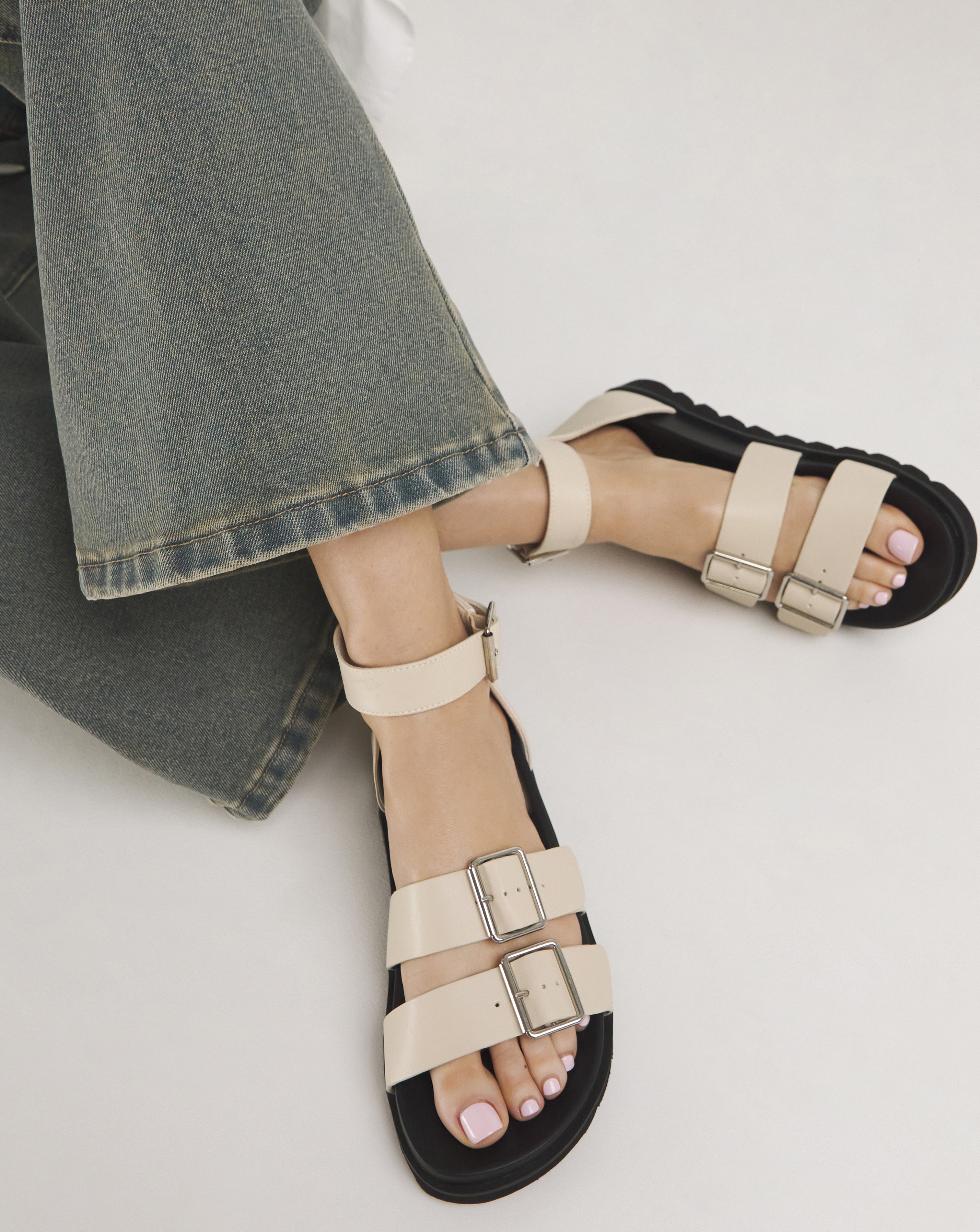 Footbed Two Strap Sandal Ex Wide