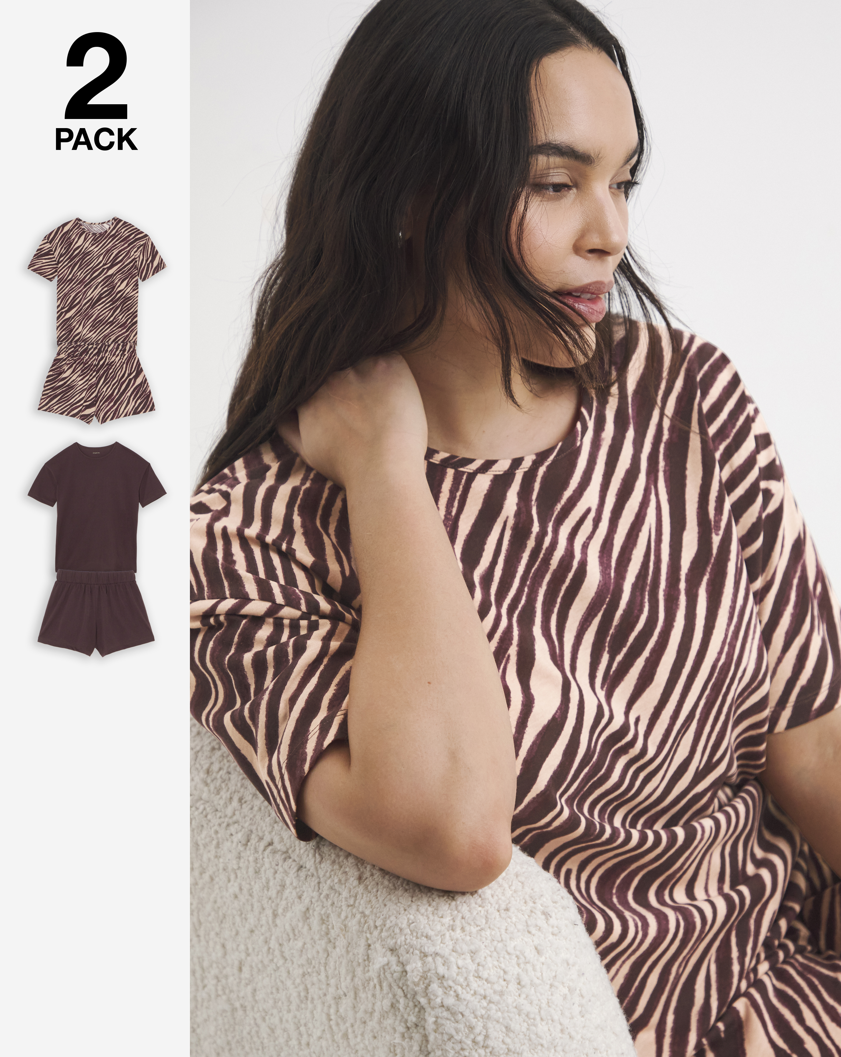 Simply Be 2 Pack AnimalPrint Shortie Set