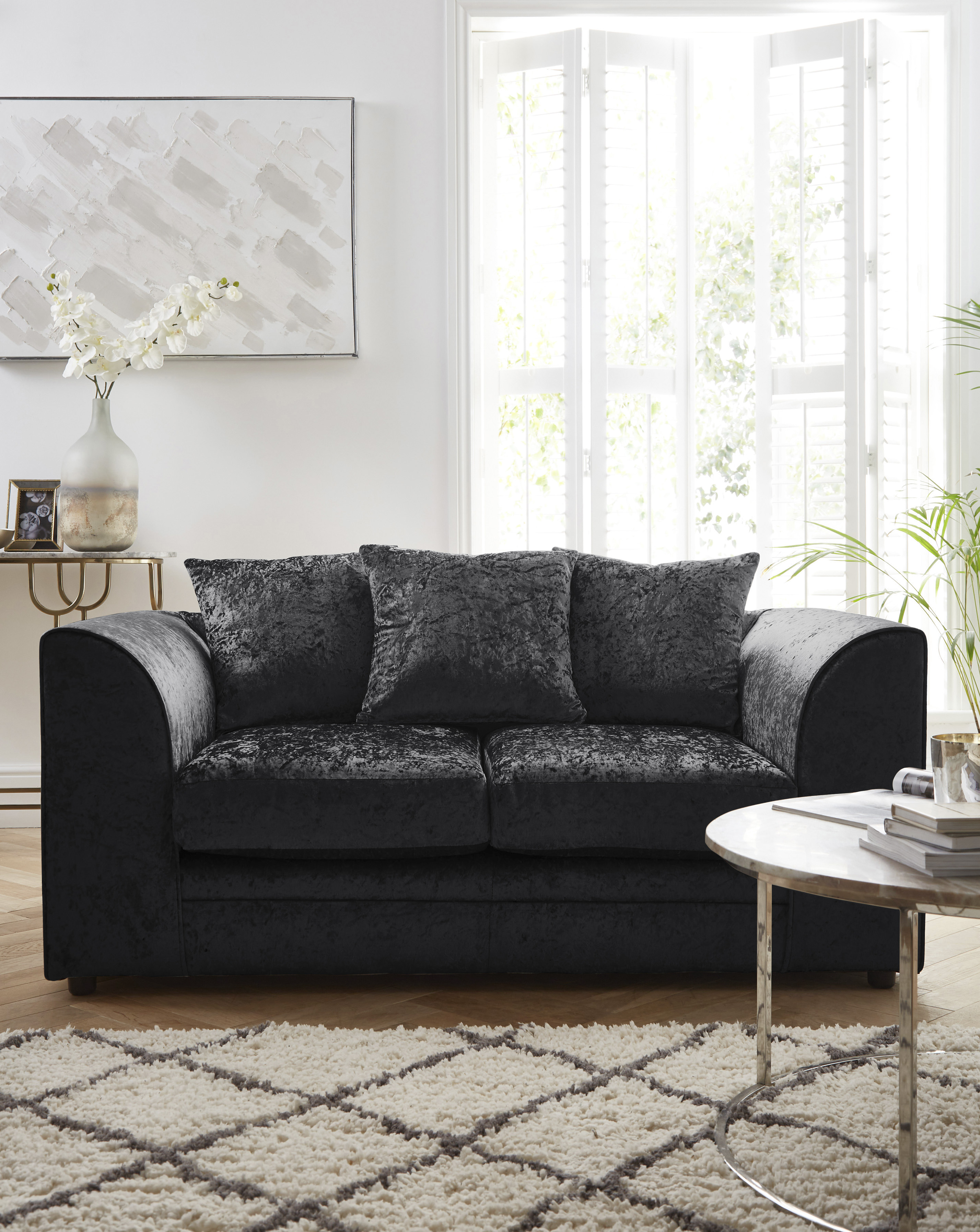 Chicago Crushed Velvet 2 Seater Sofa