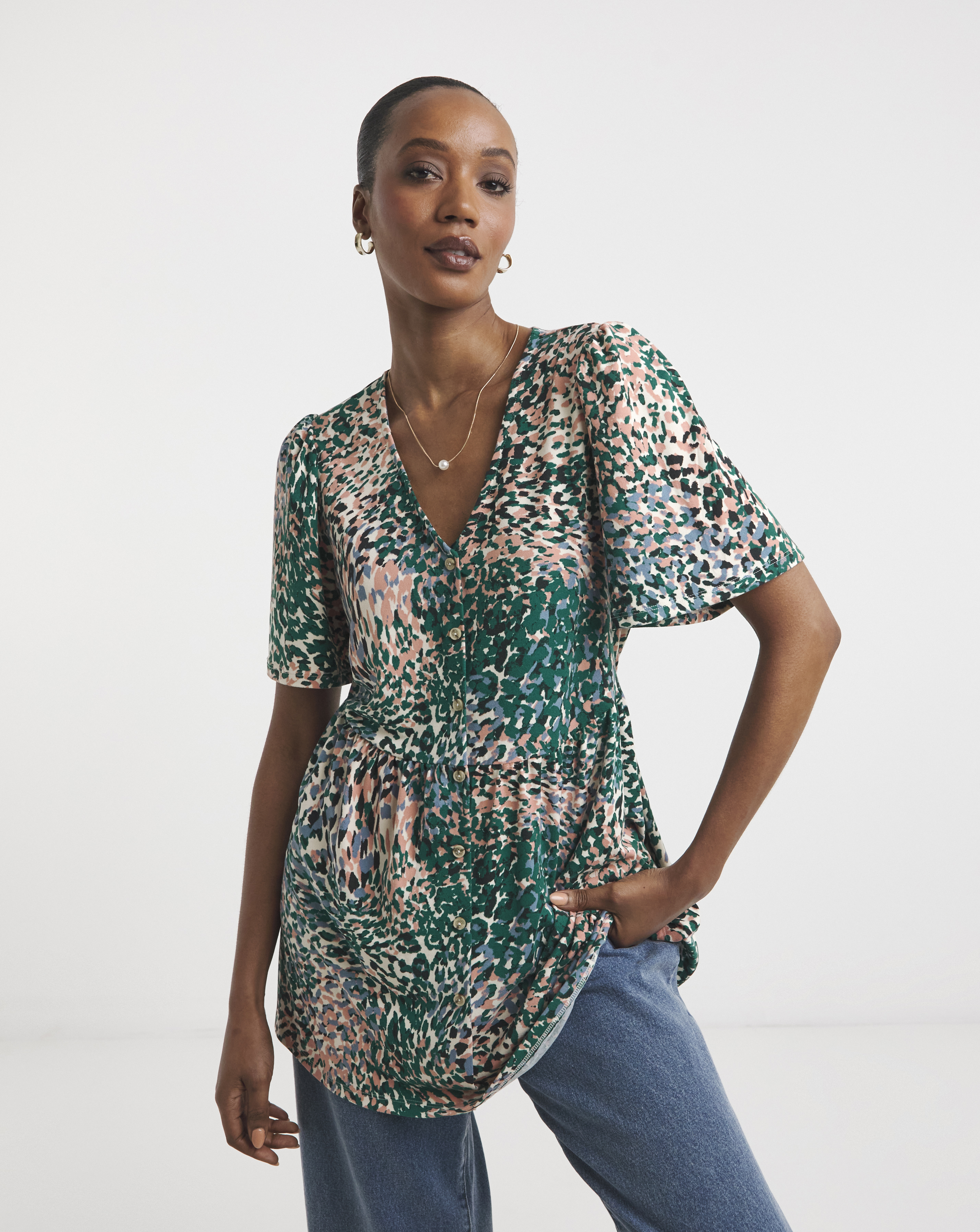 Angel Sleeve Longline Top