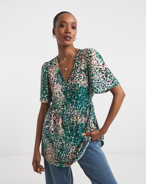 Angel Sleeve Longline Top