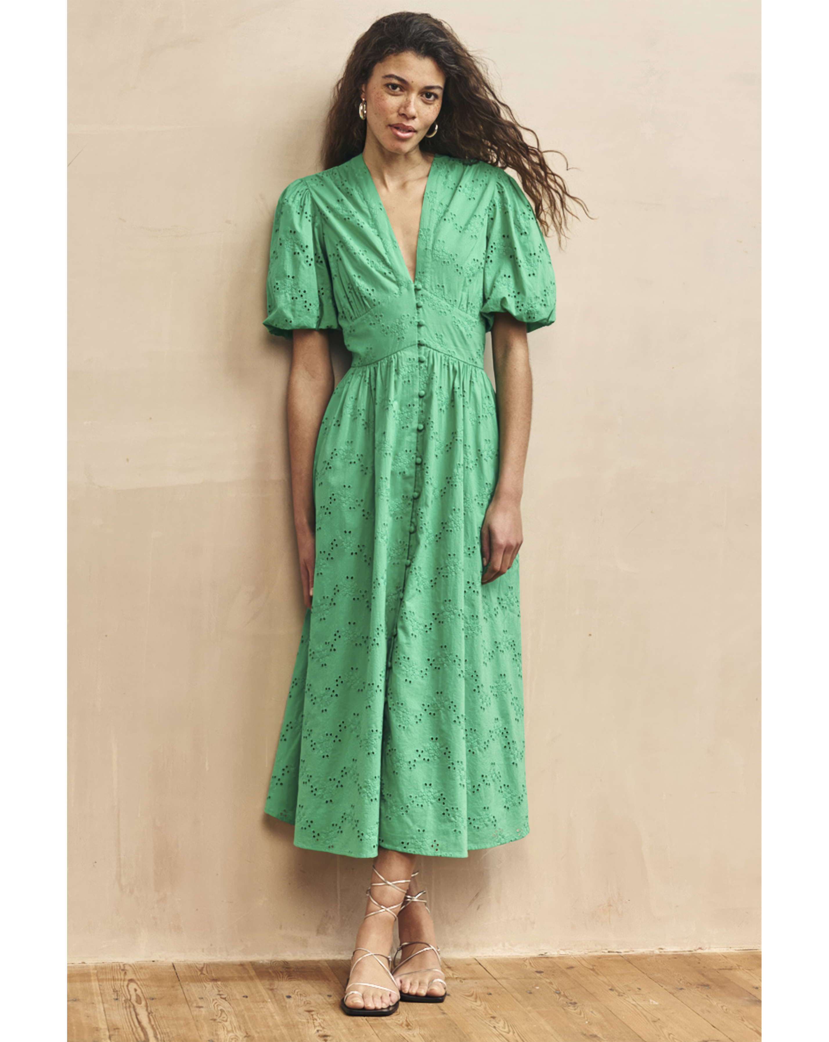Nobody's Child Green Midi Dress