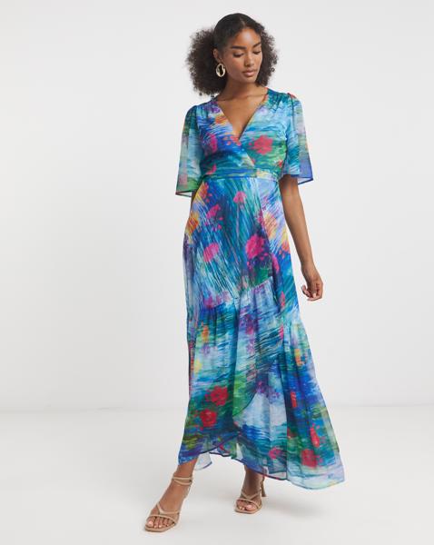 Hope & Ivy Felicia Wrap Maxi Dress - Image