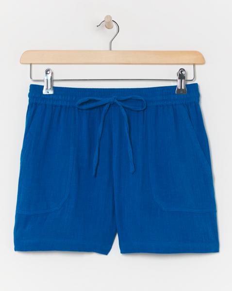 Blue Cheesecloth Shorts